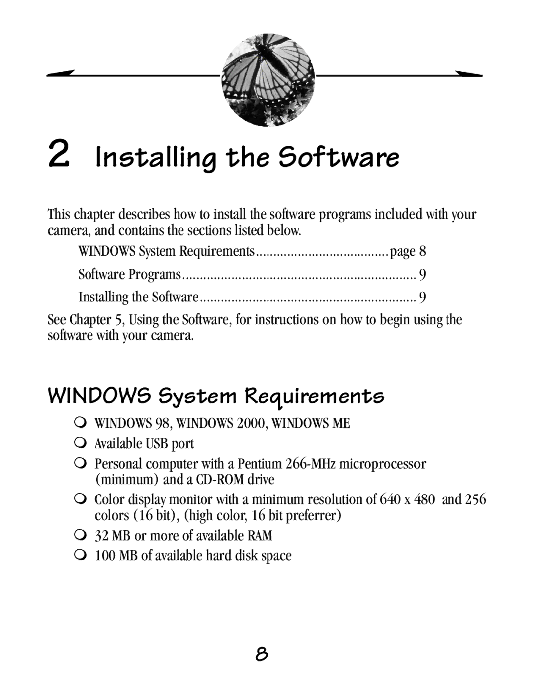 Kodak EZ 200 manual Installing the Software, Windows System Requirements 