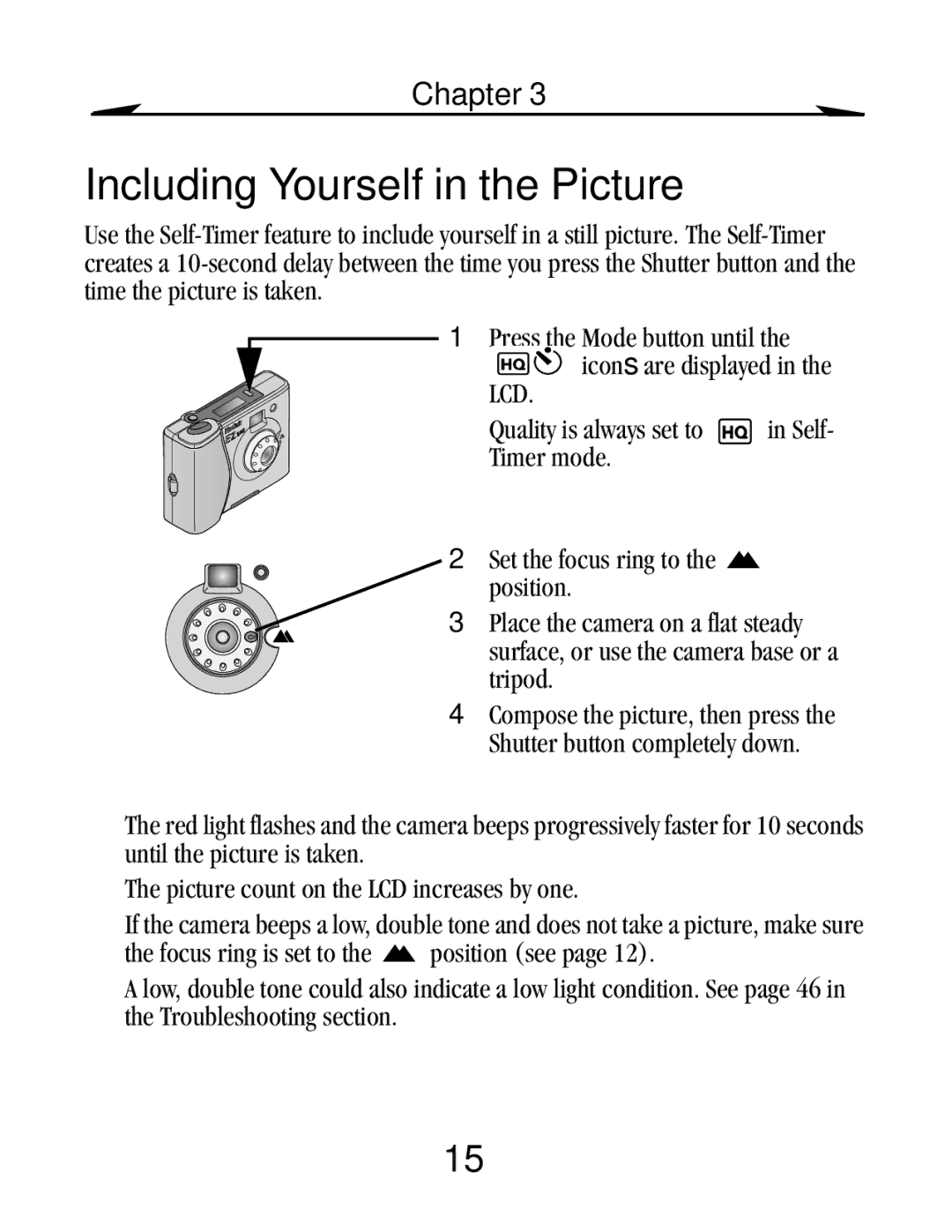 Kodak EZ 200 manual Including Yourself in the Picture 