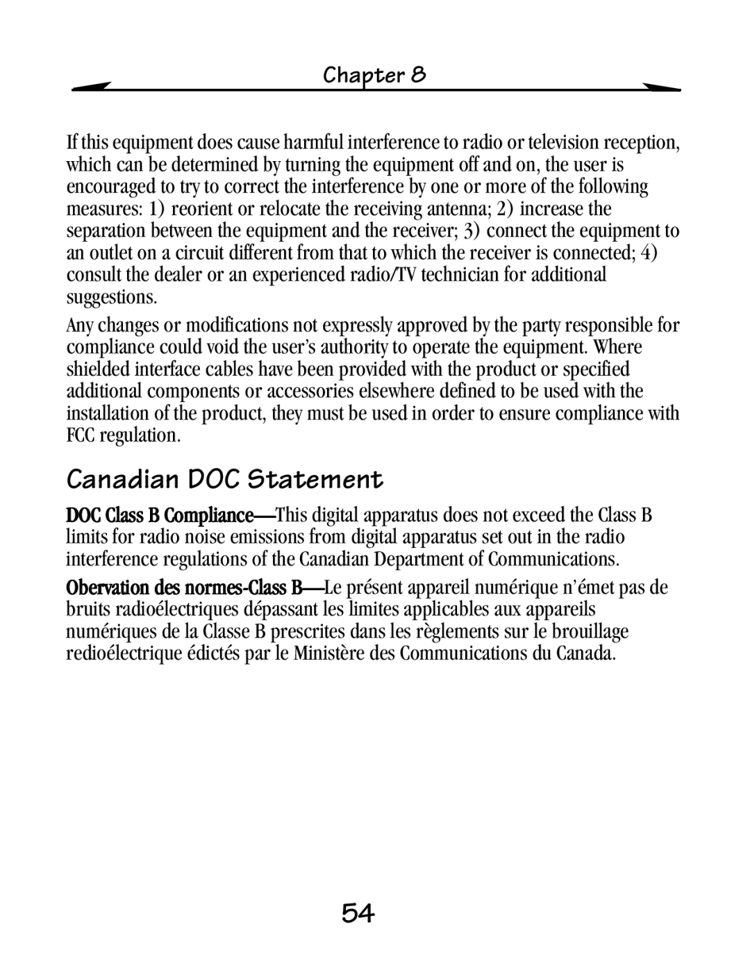 Kodak EZ 200 manual Canadian DOC Statement 