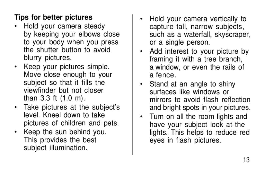 Kodak F320/F330 manual Tips for better pictures 