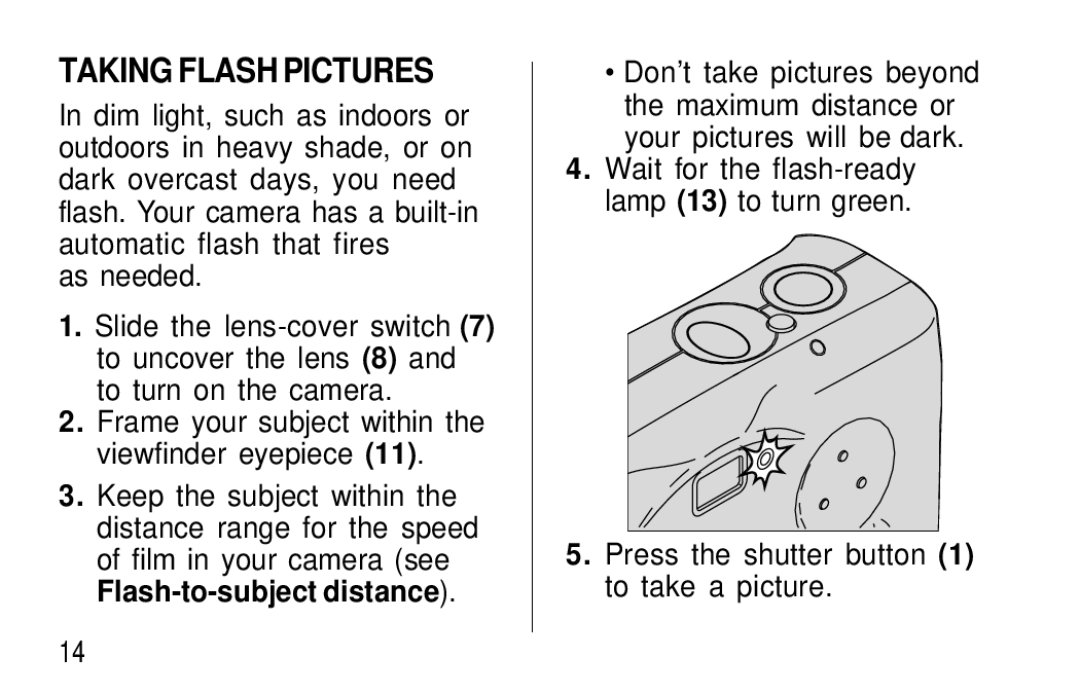 Kodak F320/F330 manual Taking Flash Pictures 