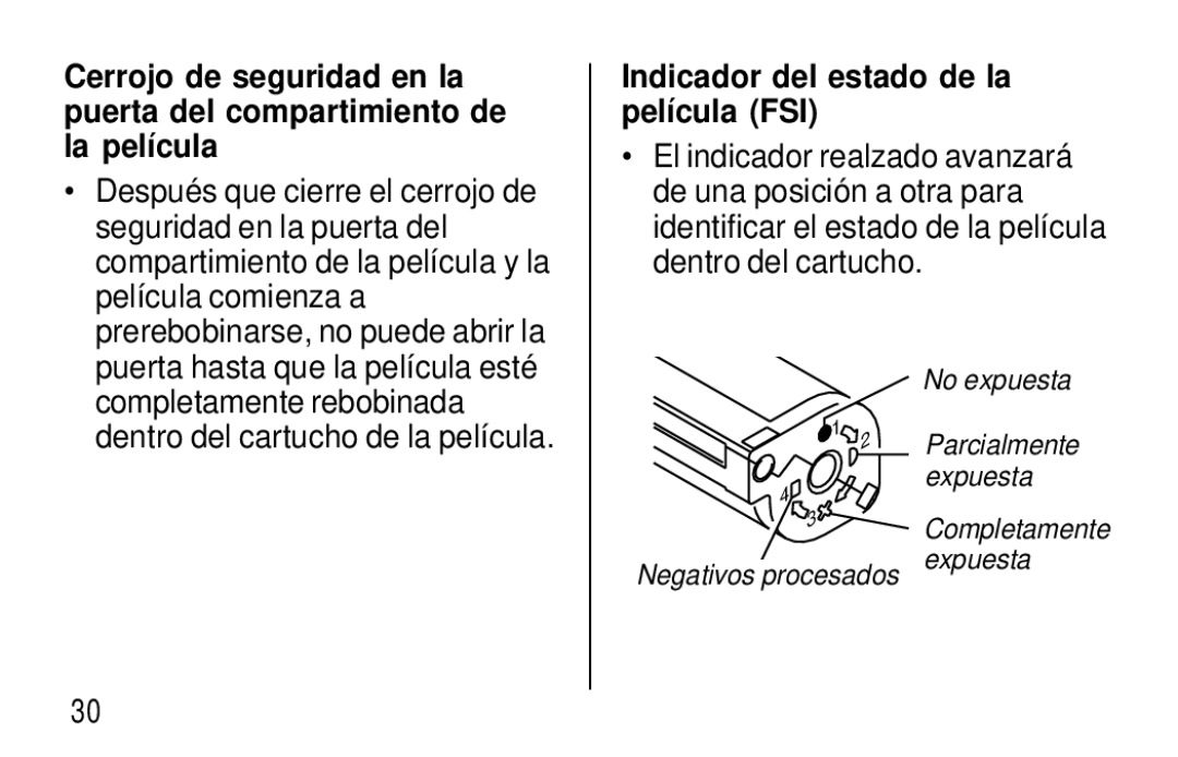 Kodak F320/F330 manual Indicador del estado de la película FSI 