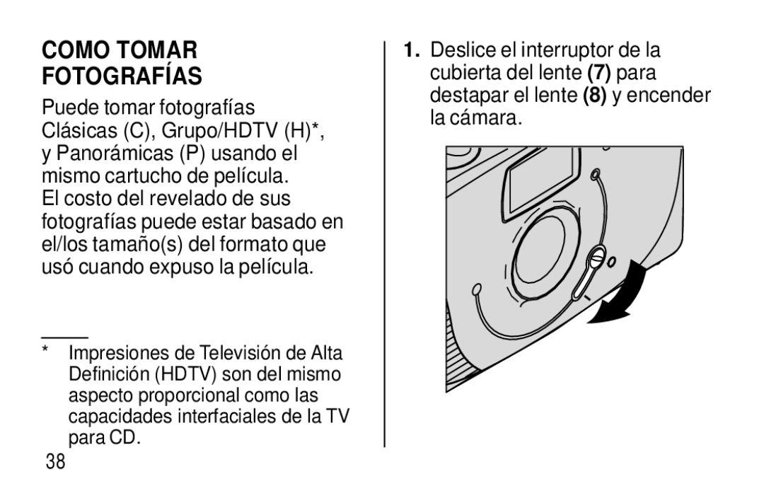 Kodak F320/F330 manual Como Tomar Fotografías 