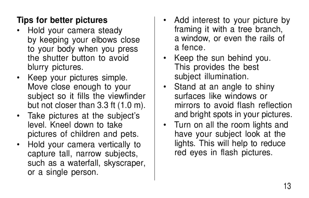 Kodak F350 manual Tips for better pictures 