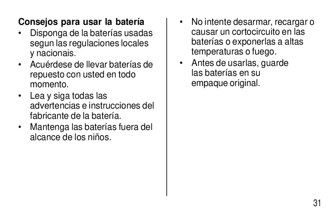 Kodak F350 manual Consejos para usar la batería 