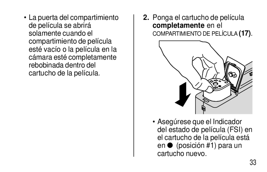 Kodak F350 manual Compartimiento DE PELÍCULA17 