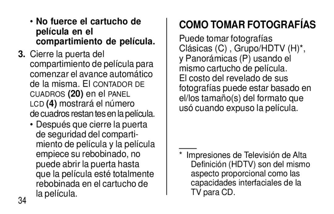 Kodak F350 manual Como Tomar Fotografías 