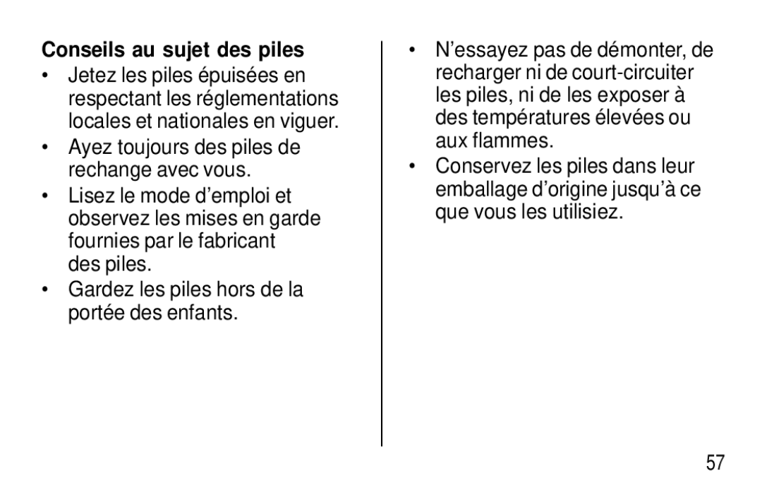 Kodak F350 manual Conseils au sujet des piles 