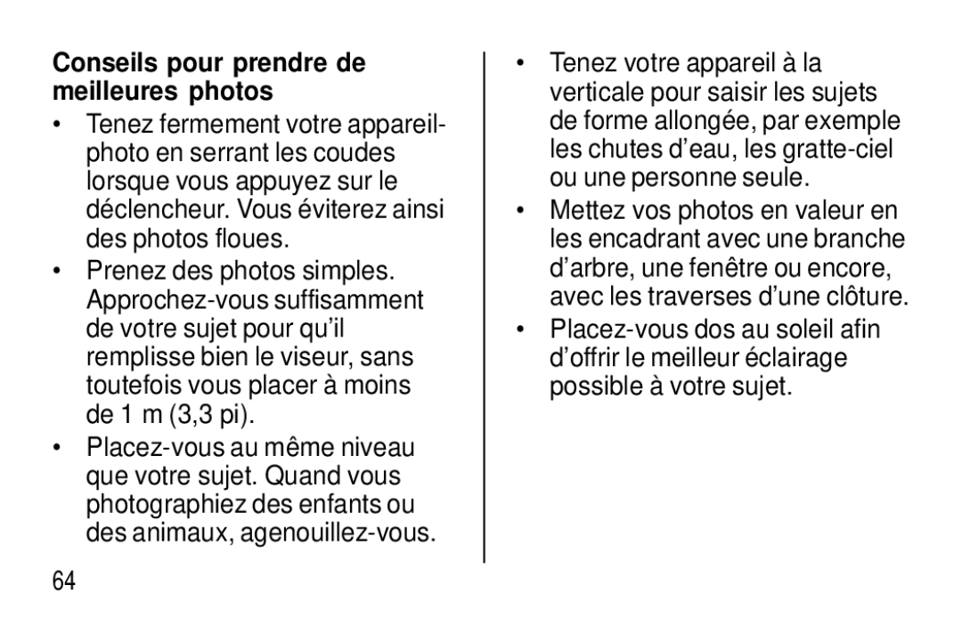 Kodak F350 manual Conseils pour prendre de meilleures photos 