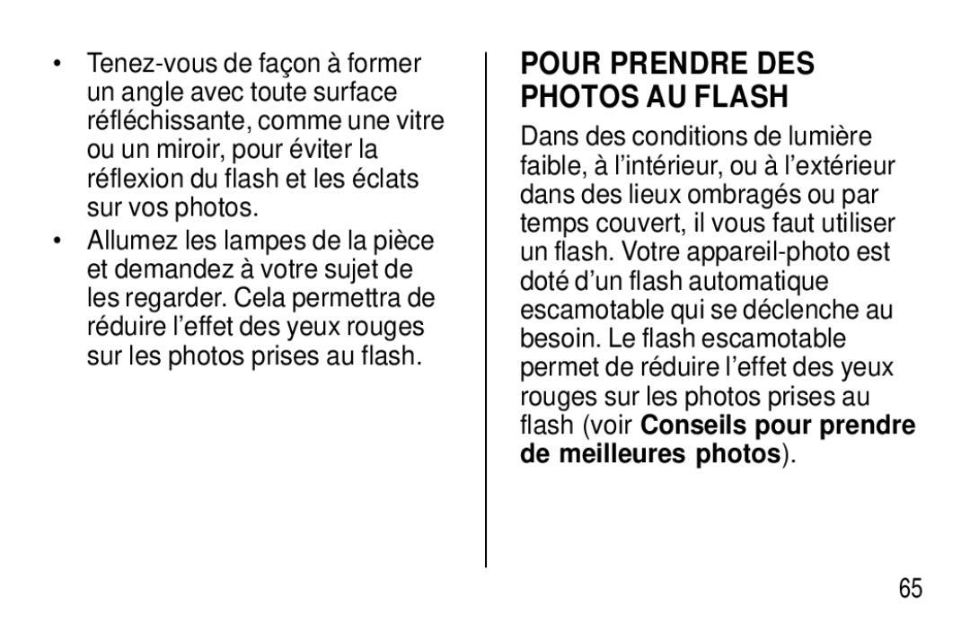 Kodak F350 manual Pour Prendre DES Photos AU Flash 