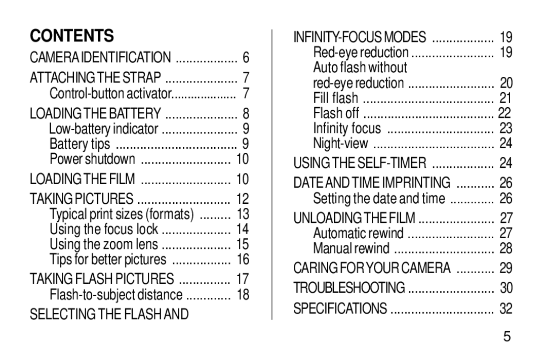 Kodak F600Zoom manual Contents 