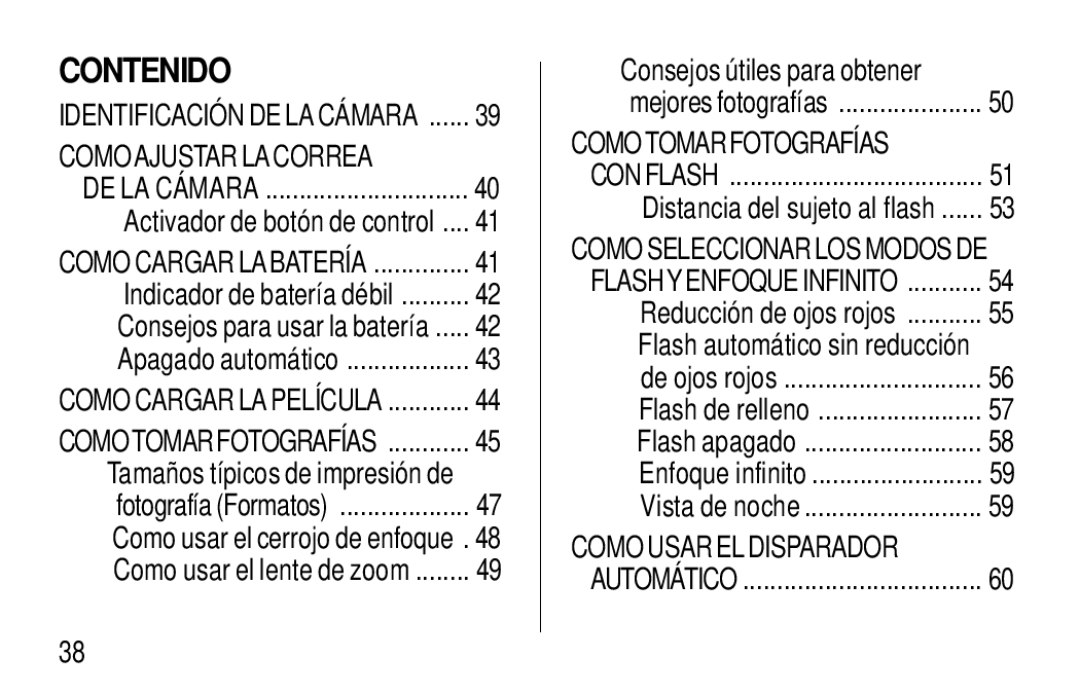 Kodak F600Zoom manual Contenido, Comoajustar Lacorrea 