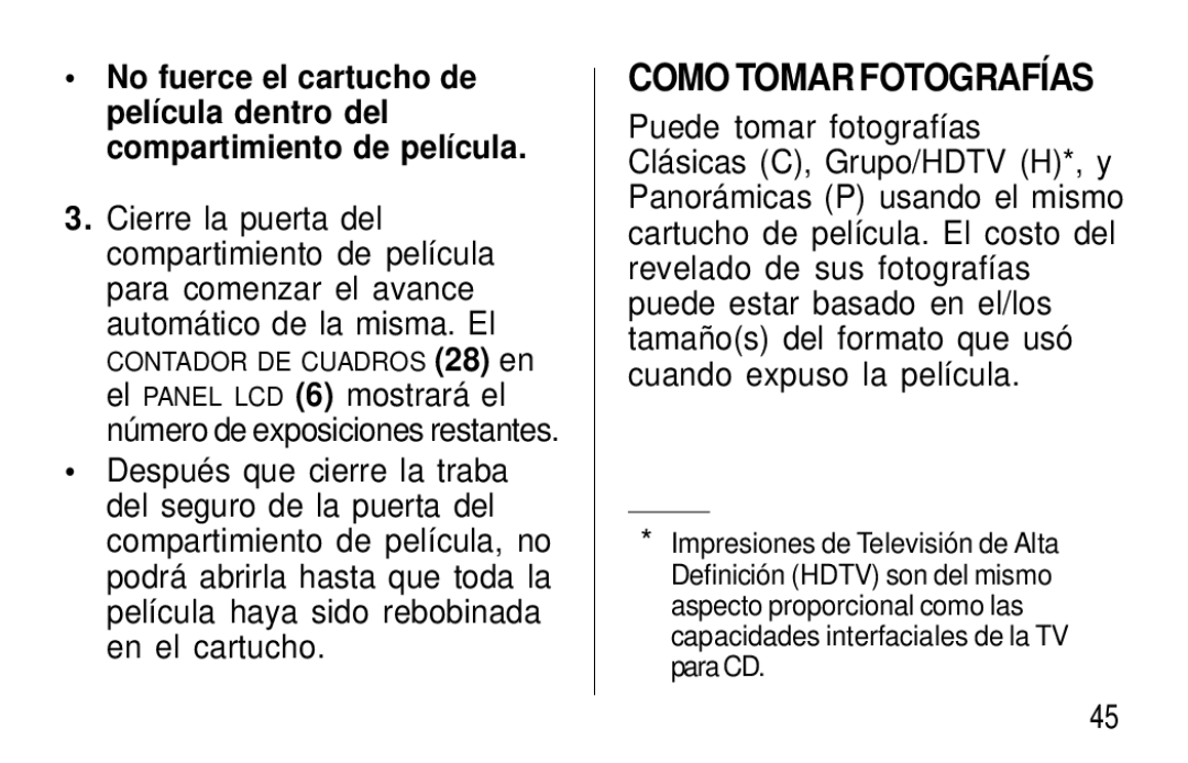 Kodak F600Zoom manual Como Tomar Fotografías, Cierre la puerta del compartimiento de película 