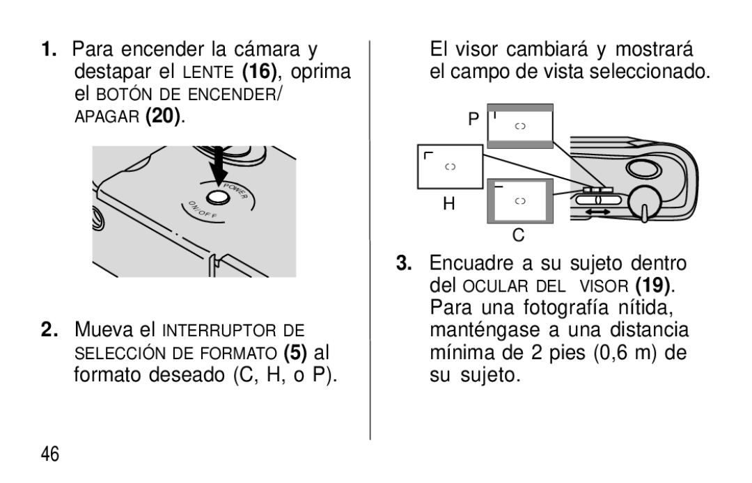 Kodak F600Zoom manual Para encender la cámara y destapar el Lente 16, oprima 