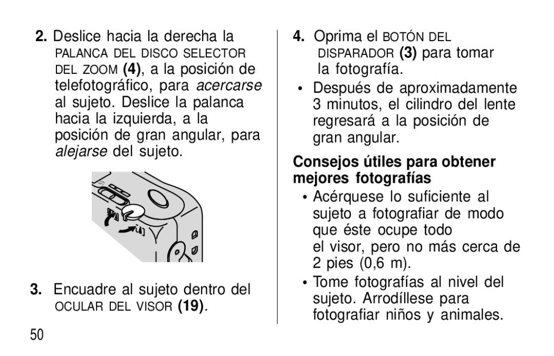 Kodak F600Zoom manual Deslice hacia la derecha la, Encuadre al sujeto dentro del 