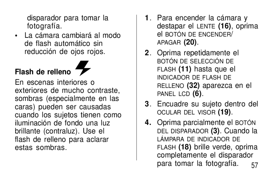 Kodak F600Zoom manual Flash de relleno 