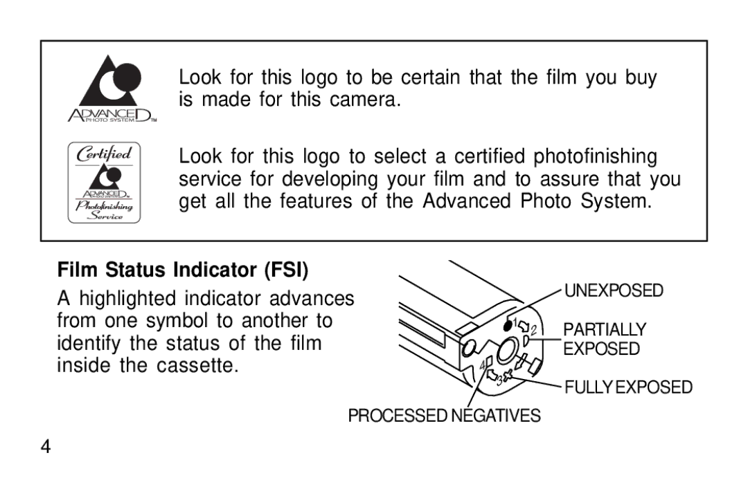 Kodak F600Zoom manual Film Status Indicator FSI 