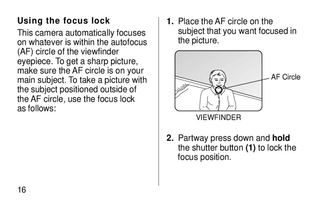 Kodak F620 Zoom manual Using the focus lock 