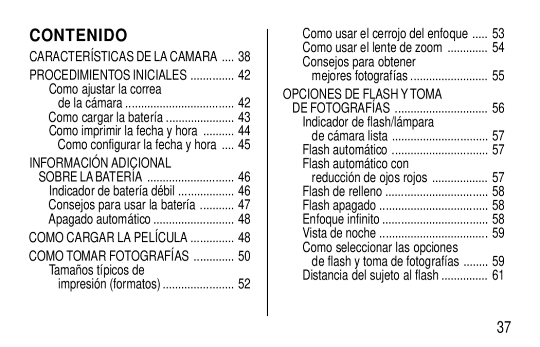 Kodak F620 Zoom manual Contenido 