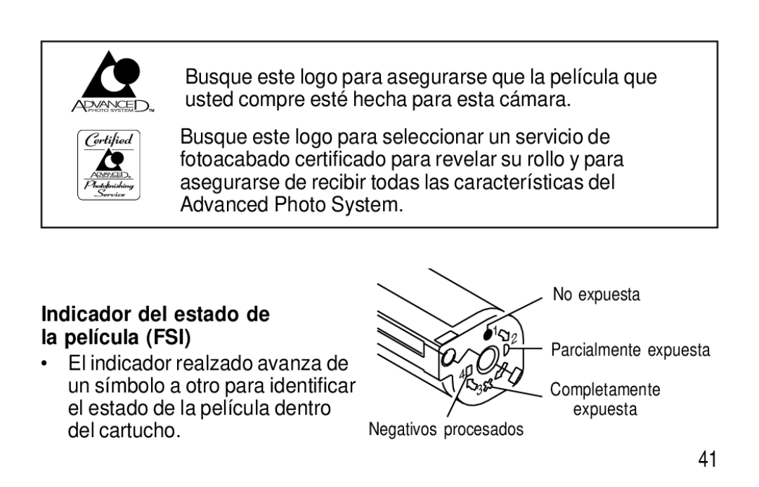 Kodak F620 Zoom manual Indicador del estado de la película FSI 