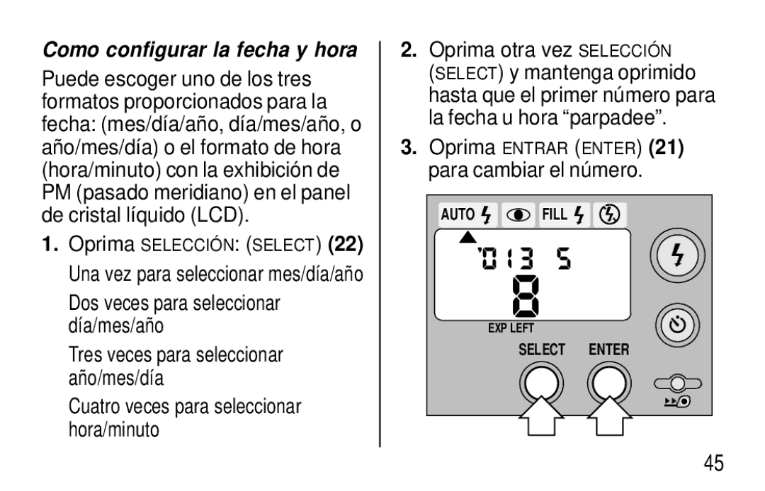 Kodak F620 Zoom manual Como configurar la fecha y hora 