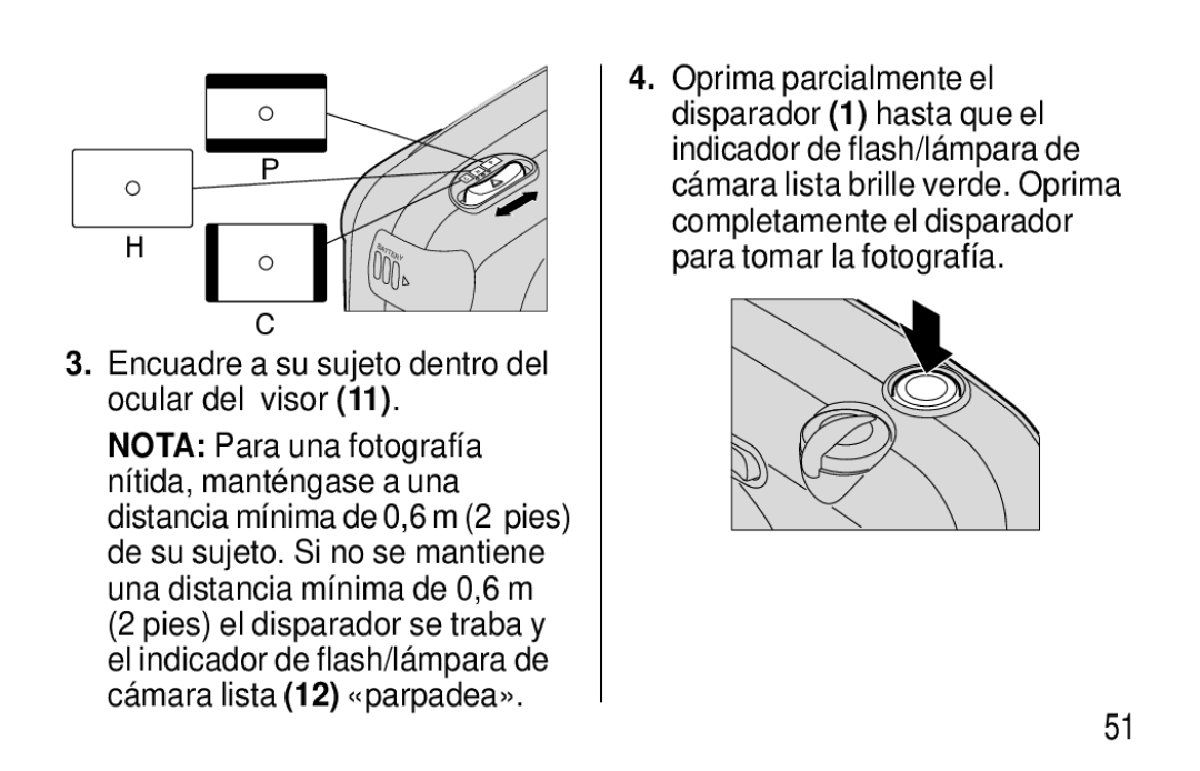 Kodak F620 Zoom manual Encuadre a su sujeto dentro del ocular del visor 