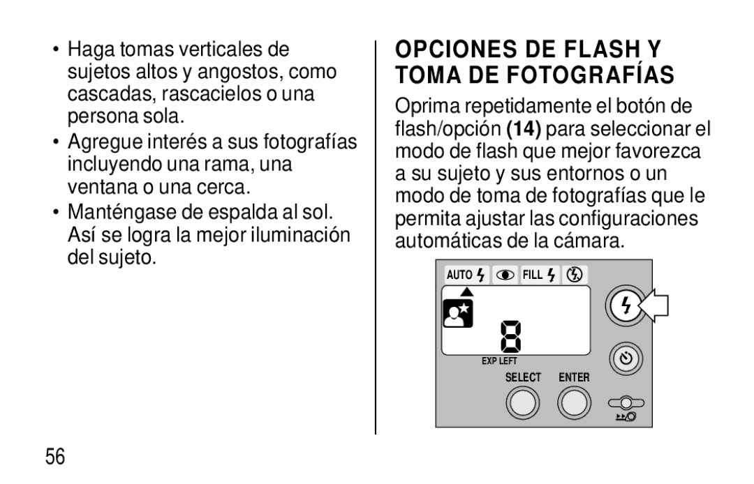 Kodak F620 Zoom manual Opciones DE Flash Y Toma DE Fotografías 