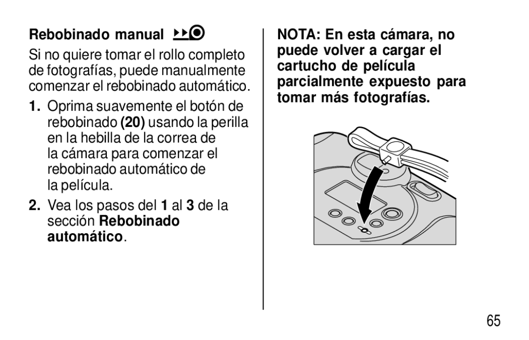 Kodak F620 Zoom Rebobinado manual 