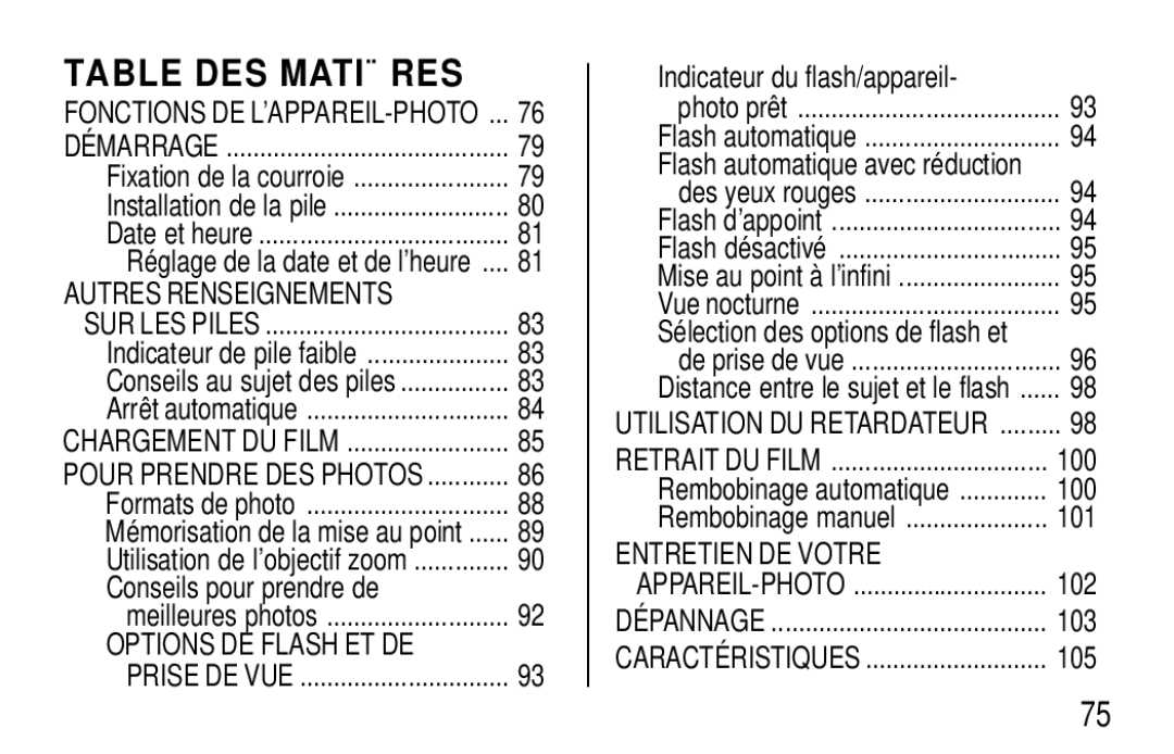 Kodak F620 Zoom manual Table DES Matiè RES, Conseils pour prendre de 