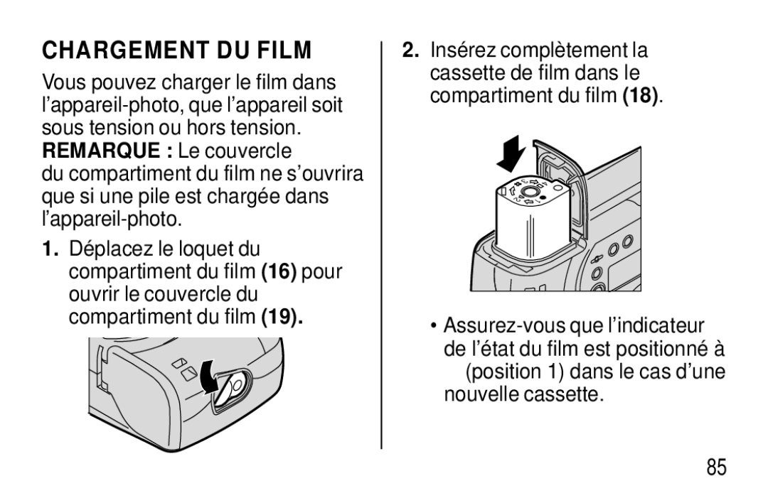 Kodak F620 Zoom manual Chargement DU Film 