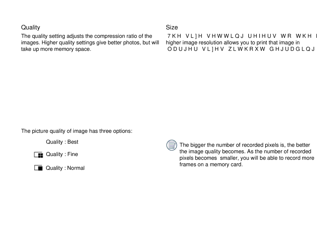 Kodak FD3 appendix Quality, Size 