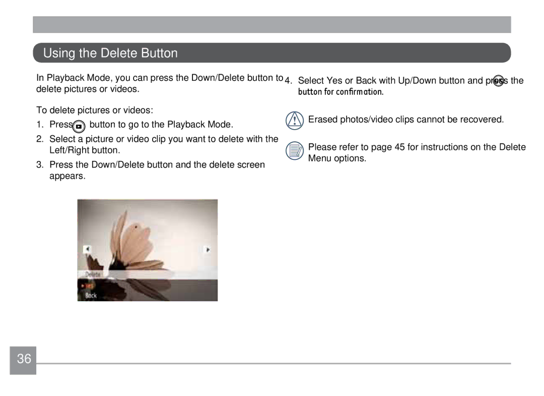 Kodak FD3 appendix Using the Delete Button 