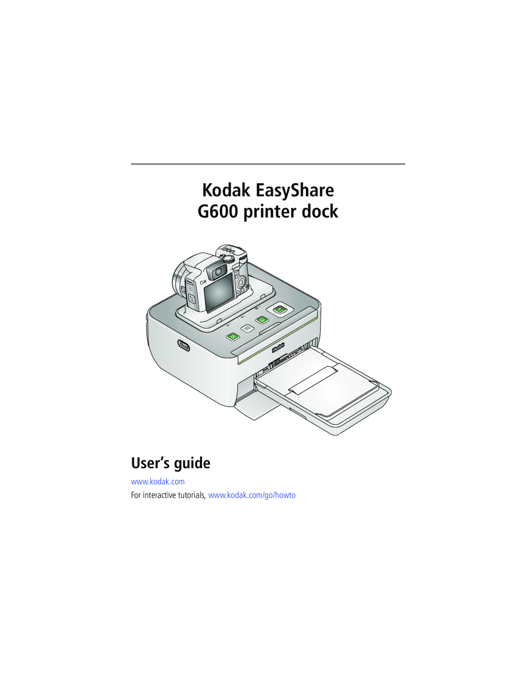 Kodak manual Kodak EasyShare G600 printer dock, User’s guide 