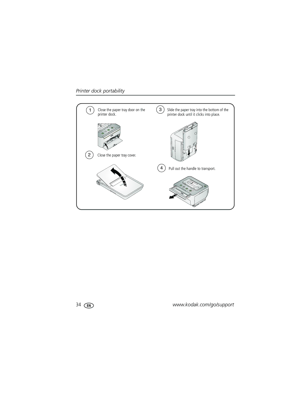 Kodak G600 manual Printer dock portability 