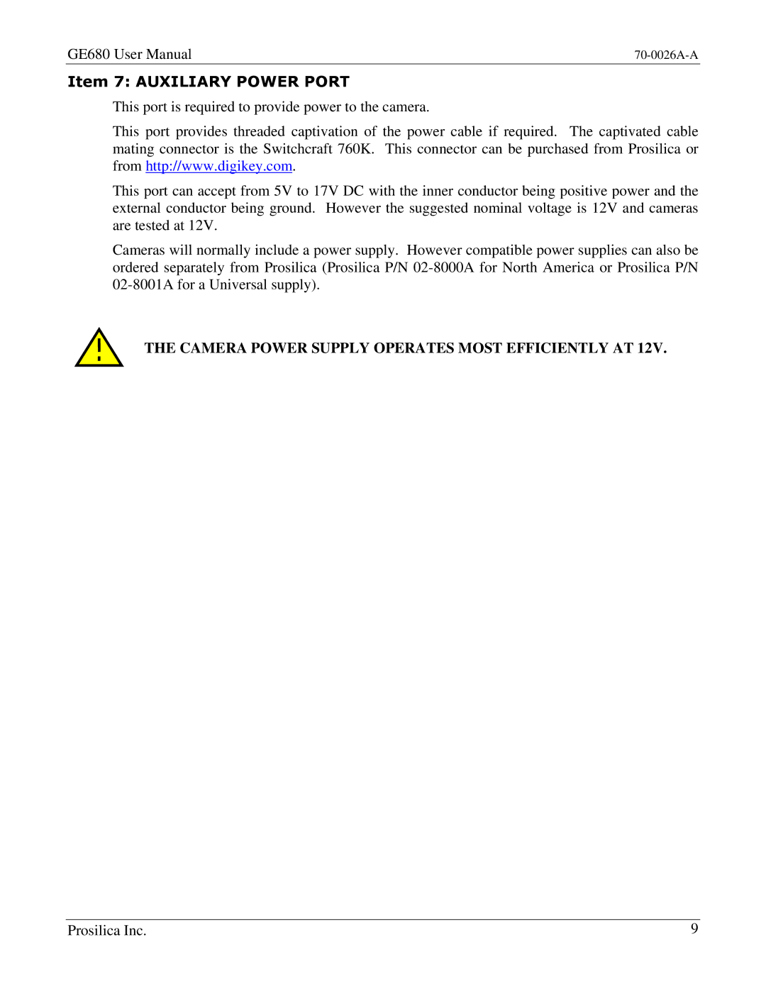 Kodak GE680C user manual Item 7 Auxiliary Power Port 