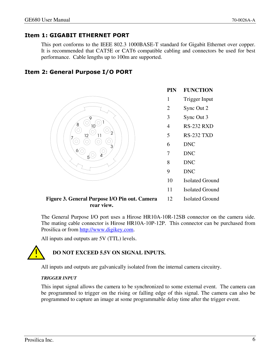 Kodak GE680C user manual Item 1 Gigabit Ethernet Port, Item 2 General Purpose I/O Port 