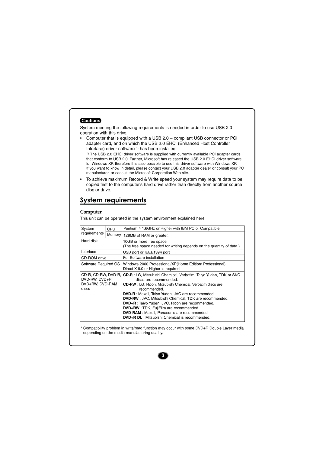 Kodak GSA-5120D manual System requirements, Computer 