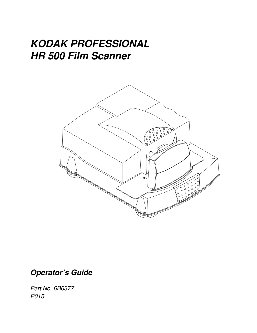 Kodak manual Kodak Professional, HR 500 Film Scanner 