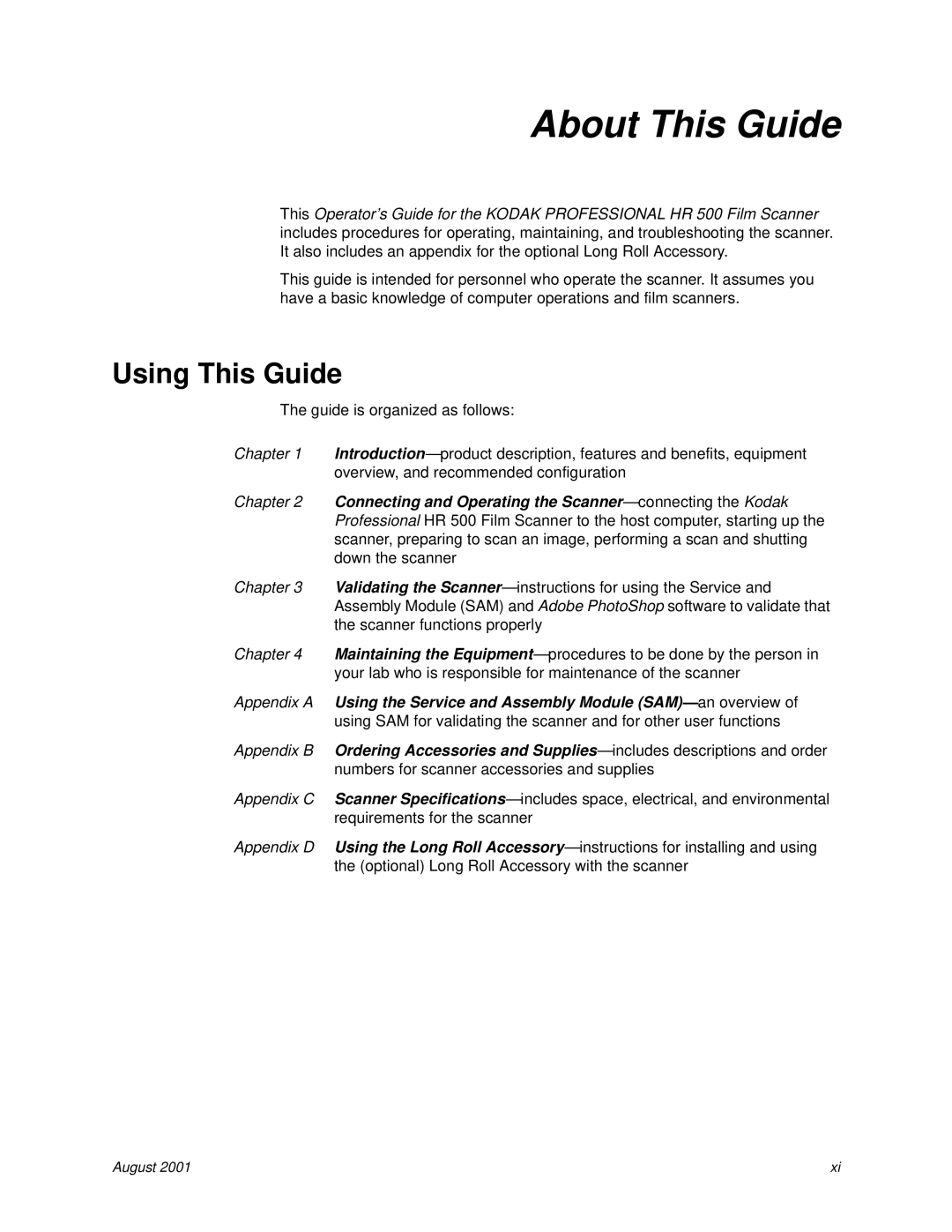 Kodak HR 500 manual About This Guide, Using This Guide 