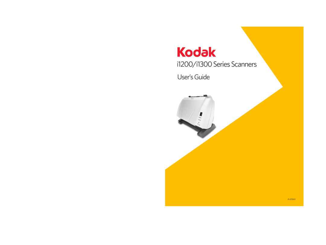 Kodak i1200 manual I1200/i1300 Series Scanners 