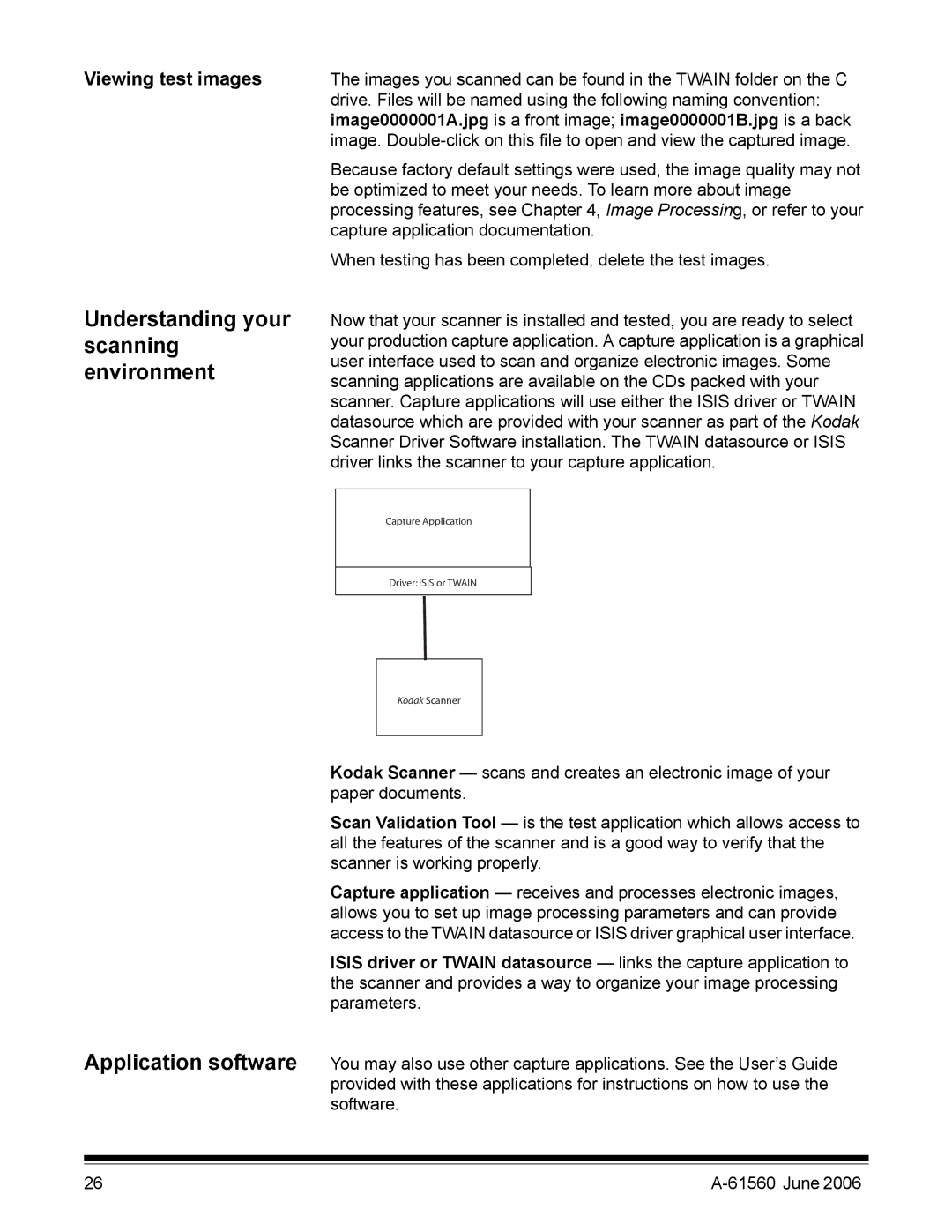 Kodak i1200 manual Understanding your scanning environment, Viewing test images 