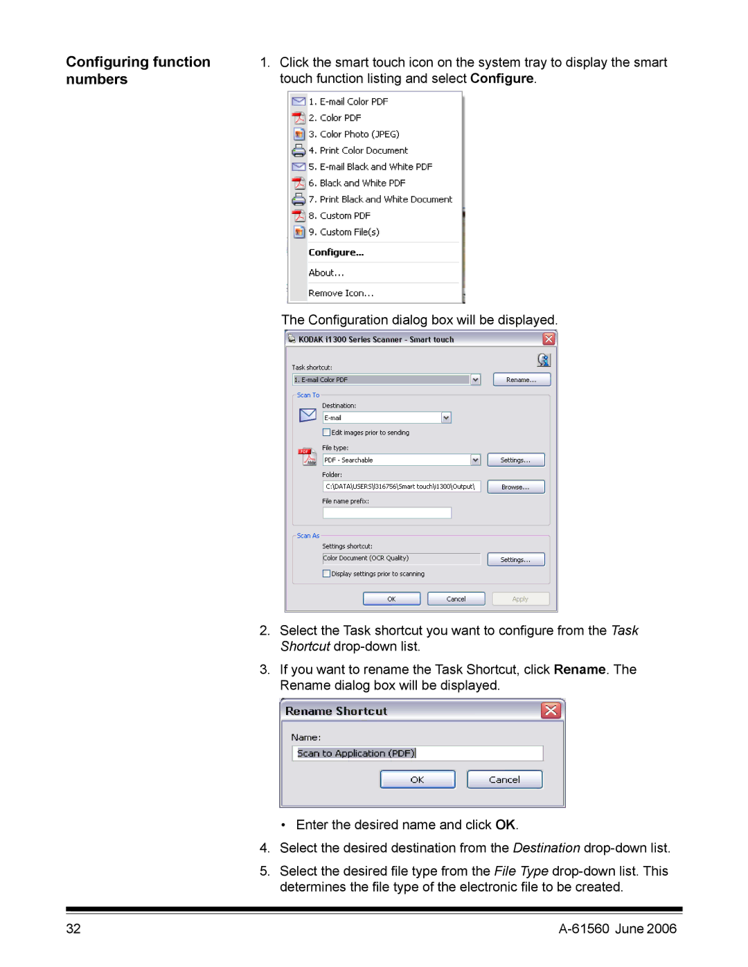 Kodak i1200 manual Configuring function, Numbers 