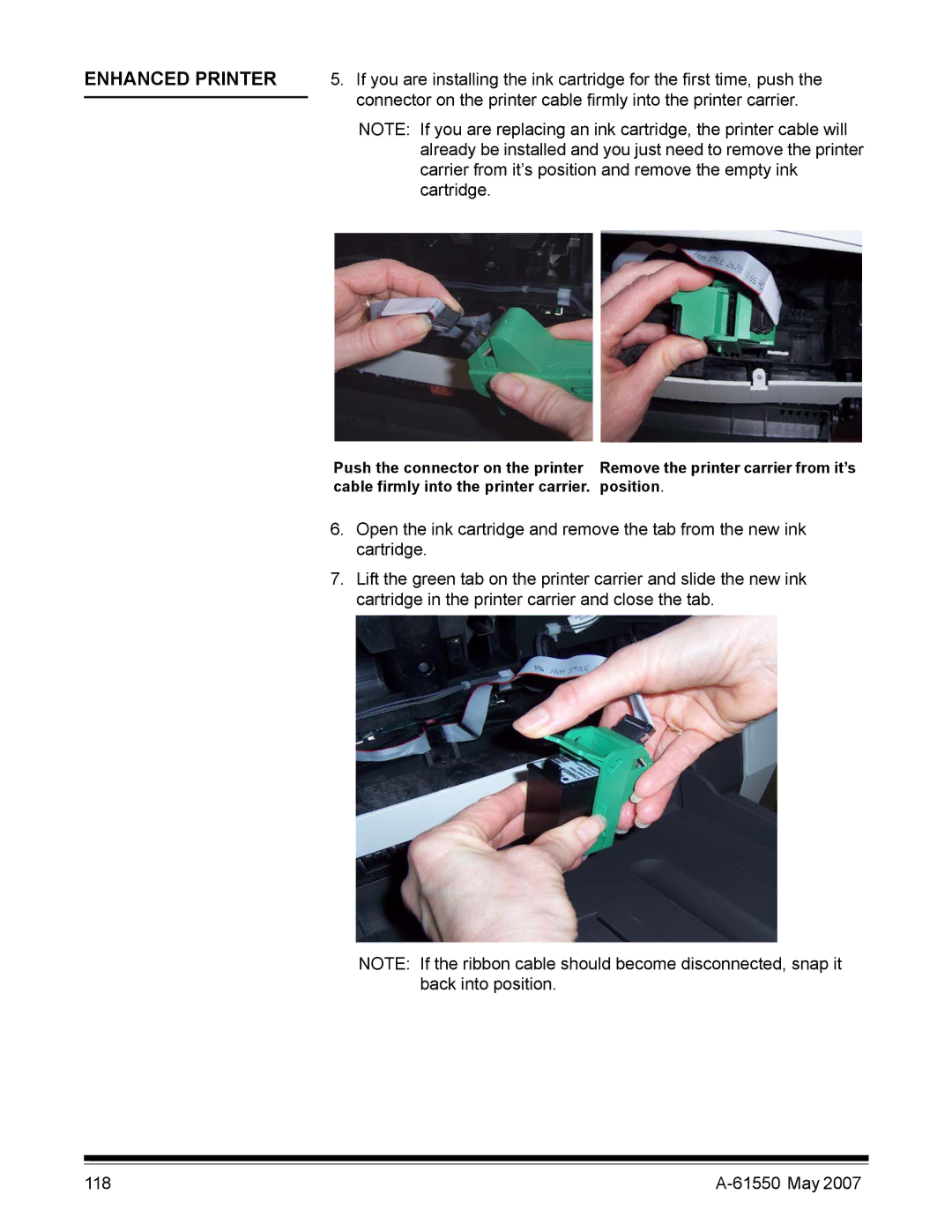 Kodak I1400 manual Push the connector on the printer 