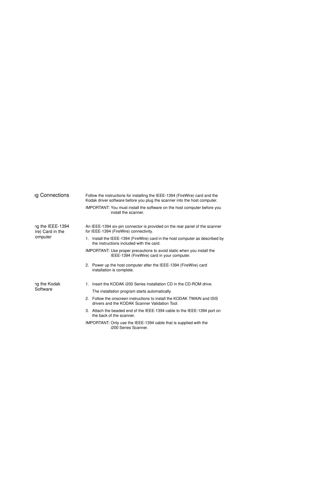 Kodak i250, i260 manual Making Connections 