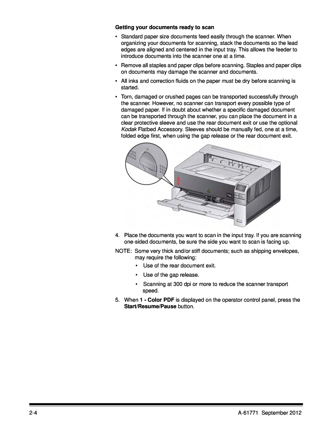 Kodak I3200, I3400 manual Getting your documents ready to scan 