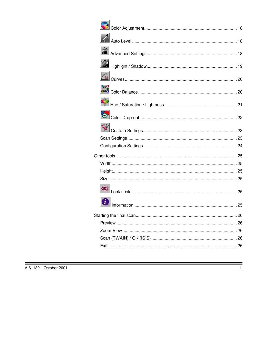 Kodak i60, i50 manual Lock scale Information 