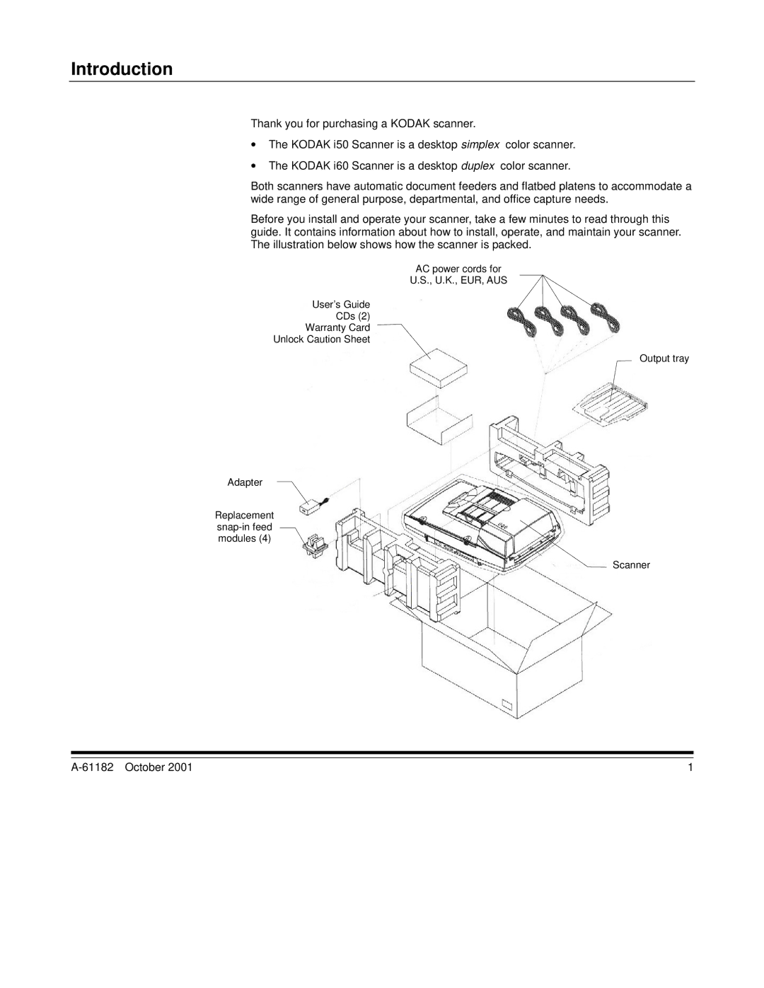 Kodak i60, i50 manual Introduction 