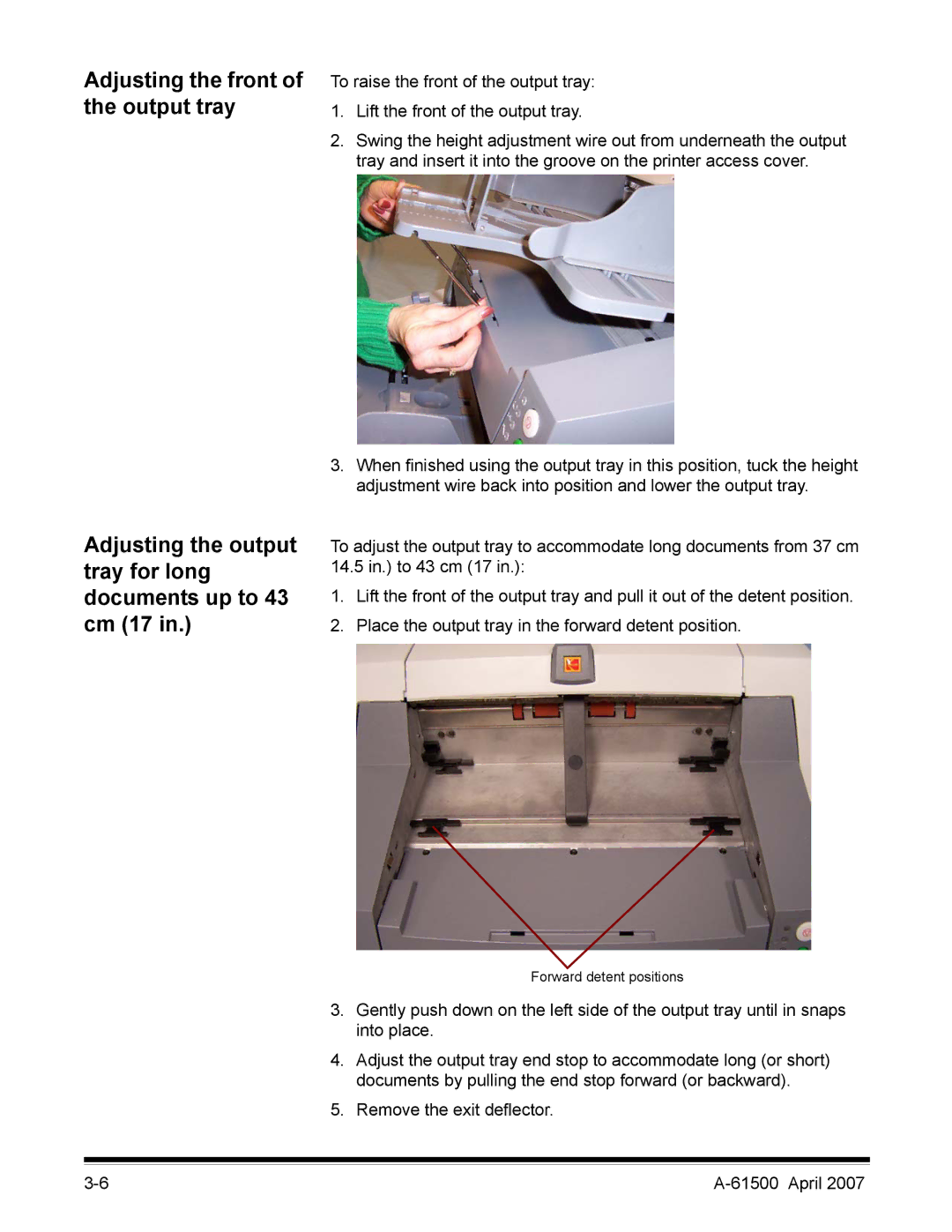 Kodak i600 Series manual Forward detent positions 