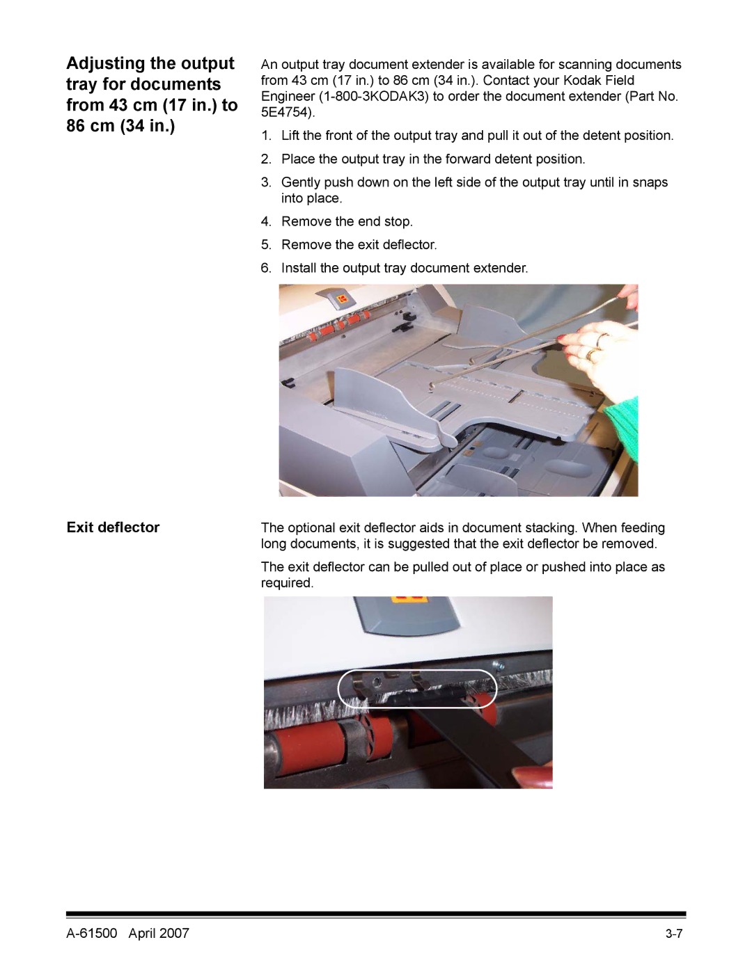 Kodak i600 Series manual Exit deflector 