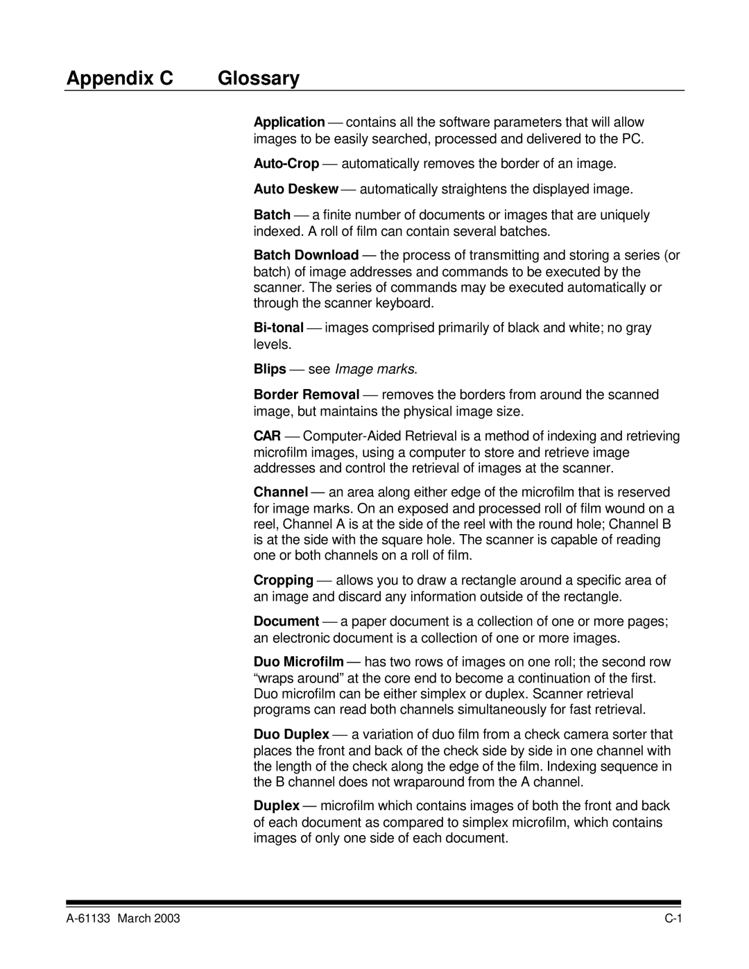 Kodak I7300 manual Appendix C Glossary 